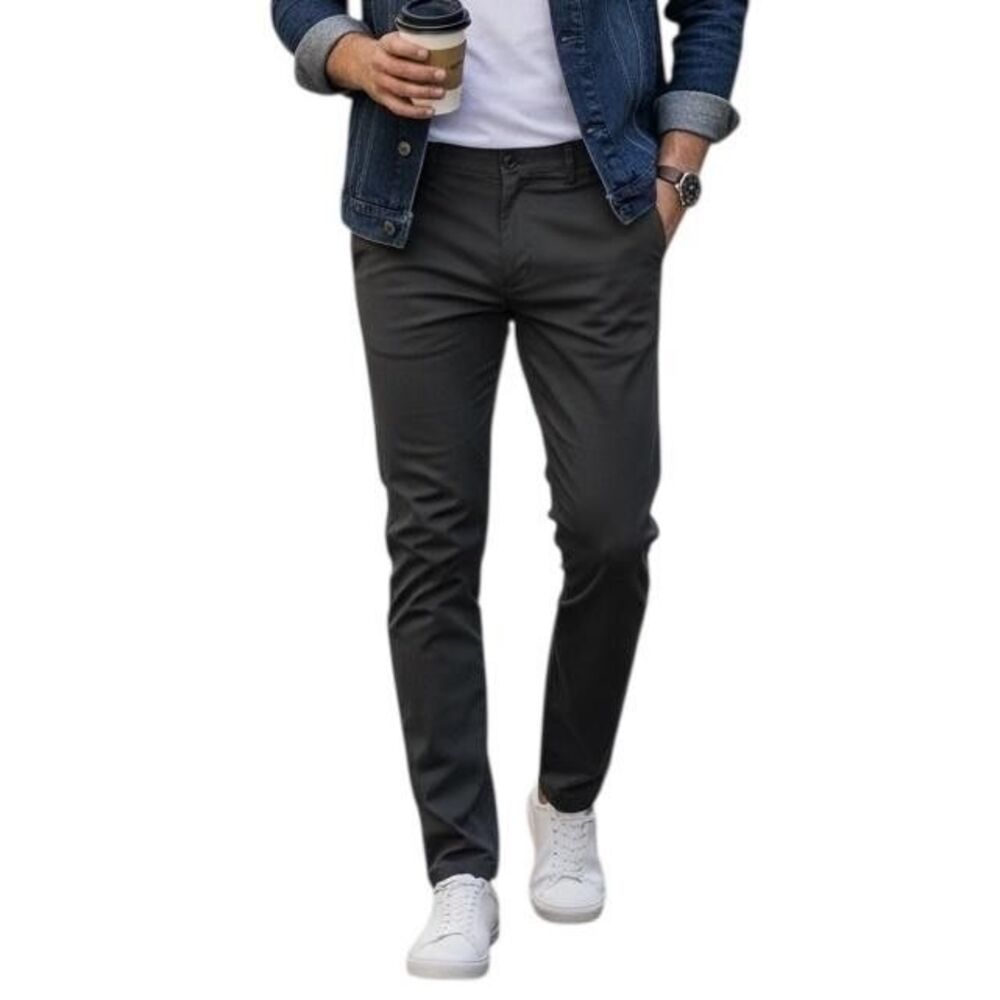 Topman Dress Pants Mens 32 Black Slim Tapered Stretch Casual Office Work